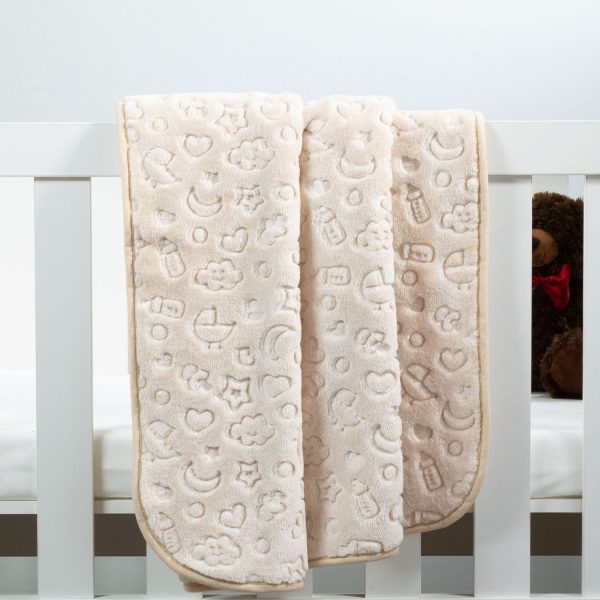 Beige patterned Sesli baby blanket