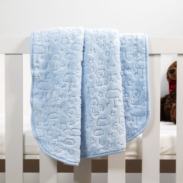Blue patterned Sesli baby blanket